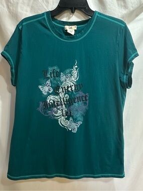 Lei Teal Graphic Crewneck Tee